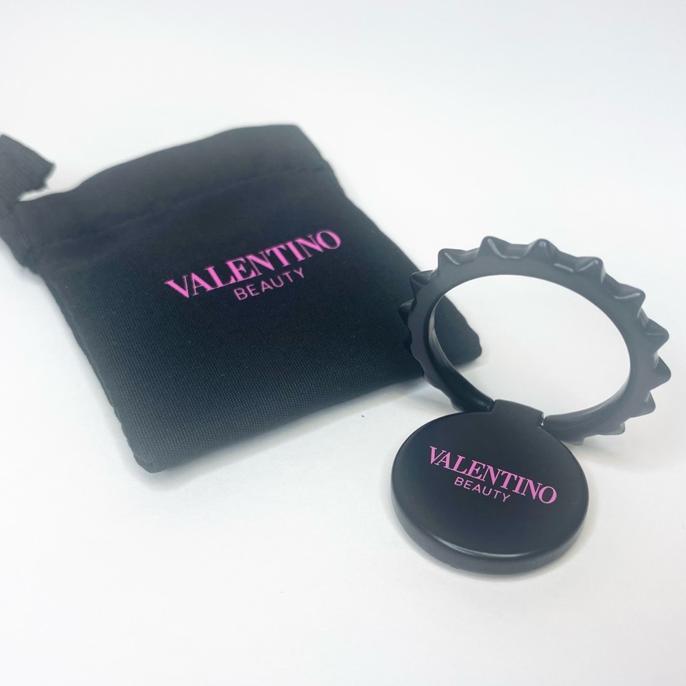 Valentino Black Metal Ring Holder for Phone NEW